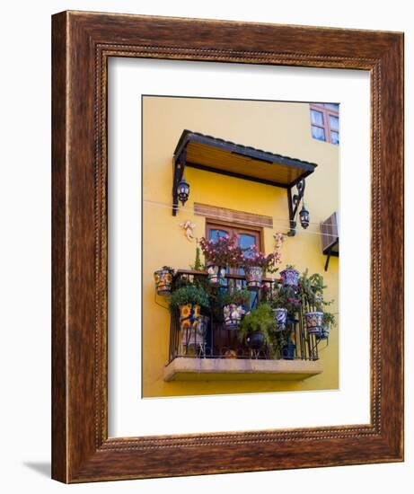 Decorative Pots on Window Balcony, Guanajuato, Mexico-Julie Eggers-Framed Photographic Print