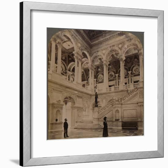 'Decorative splendors of the Entrance Hall of the great Congressional Library, Washington, U.S.A.'-Unknown-Framed Photographic Print