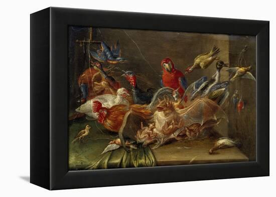 Decorative Still-Life Composition with Birds and Two Bats-Jan van Kessel the Elder-Framed Premier Image Canvas