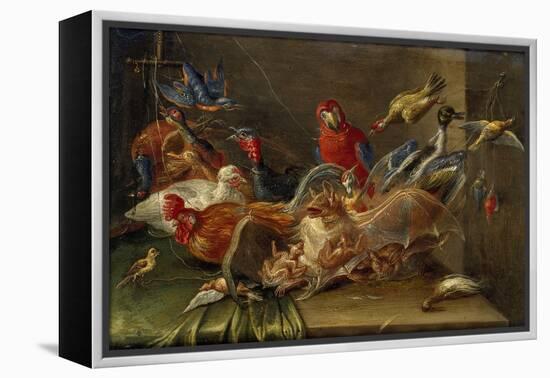 Decorative Still-Life Composition with Birds and Two Bats-Jan van Kessel the Elder-Framed Premier Image Canvas