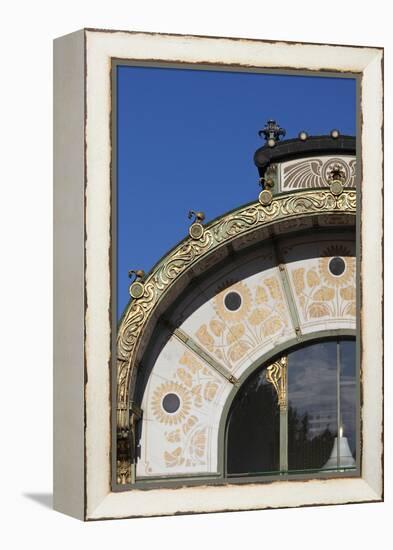 Decorative Sunflower Motifs Adorn Karlsplatz Pavilion Metropolitan Railway Station Vienna Austria-Julian Castle-Framed Stretched Canvas