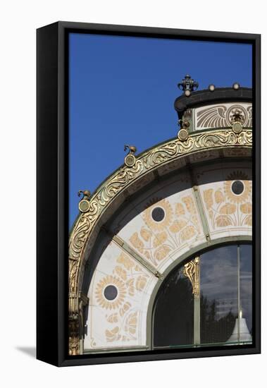 Decorative Sunflower Motifs Adorn Karlsplatz Pavilion Metropolitan Railway Station Vienna Austria-Julian Castle-Framed Stretched Canvas