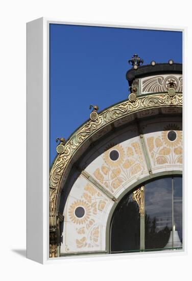 Decorative Sunflower Motifs Adorn Karlsplatz Pavilion Metropolitan Railway Station Vienna Austria-Julian Castle-Framed Stretched Canvas