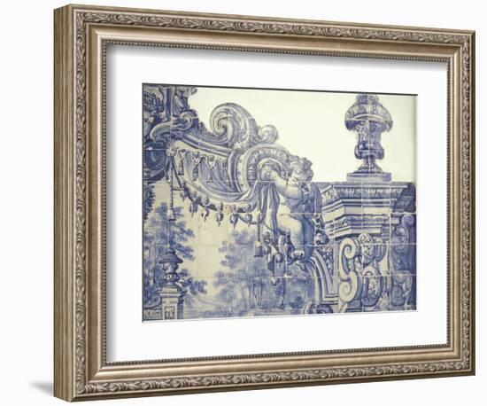 Decorative Tiles in the Cloister of Sao Vincente da Fora, Lisbon, Portugal-Michele Molinari-Framed Photographic Print