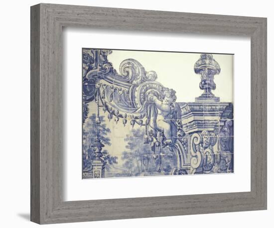 Decorative Tiles in the Cloister of Sao Vincente da Fora, Lisbon, Portugal-Michele Molinari-Framed Photographic Print