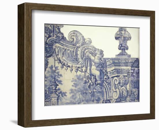 Decorative Tiles in the Cloister of Sao Vincente da Fora, Lisbon, Portugal-Michele Molinari-Framed Photographic Print