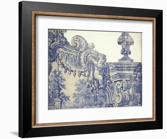 Decorative Tiles in the Cloister of Sao Vincente da Fora, Lisbon, Portugal-Michele Molinari-Framed Photographic Print