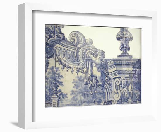 Decorative Tiles in the Cloister of Sao Vincente da Fora, Lisbon, Portugal-Michele Molinari-Framed Photographic Print