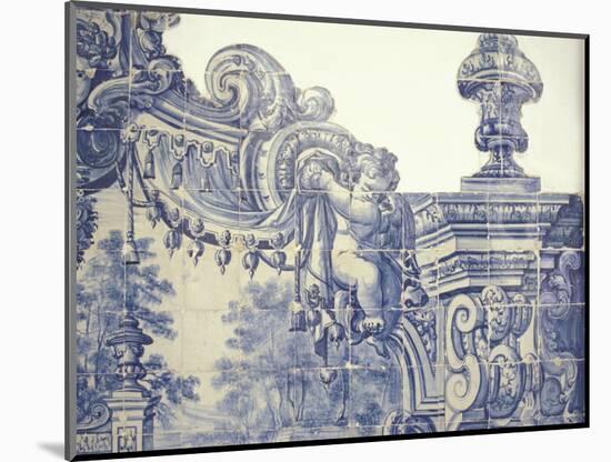 Decorative Tiles in the Cloister of Sao Vincente da Fora, Lisbon, Portugal-Michele Molinari-Mounted Photographic Print