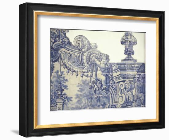 Decorative Tiles in the Cloister of Sao Vincente da Fora, Lisbon, Portugal-Michele Molinari-Framed Photographic Print