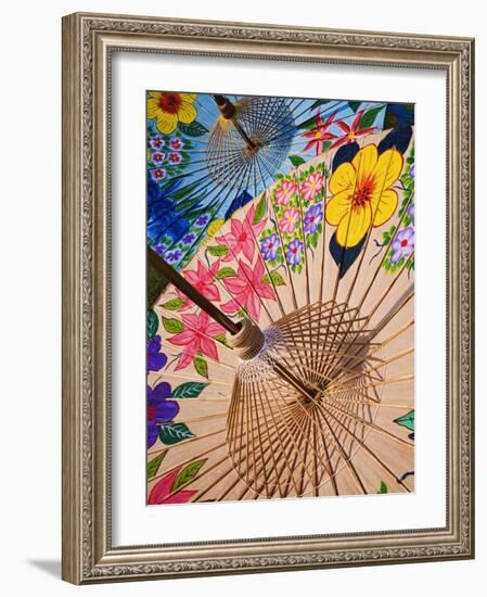 Decorative Umbrellas Drying, Bo Sang, Chiang Mai, Thailand-Adam Jones-Framed Photographic Print