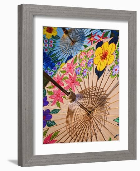 Decorative Umbrellas Drying, Bo Sang, Chiang Mai, Thailand-Adam Jones-Framed Photographic Print