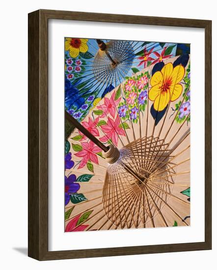 Decorative Umbrellas Drying, Bo Sang, Chiang Mai, Thailand-Adam Jones-Framed Photographic Print