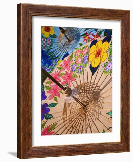 Decorative Umbrellas Drying, Bo Sang, Chiang Mai, Thailand-Adam Jones-Framed Photographic Print