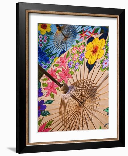 Decorative Umbrellas Drying, Bo Sang, Chiang Mai, Thailand-Adam Jones-Framed Photographic Print