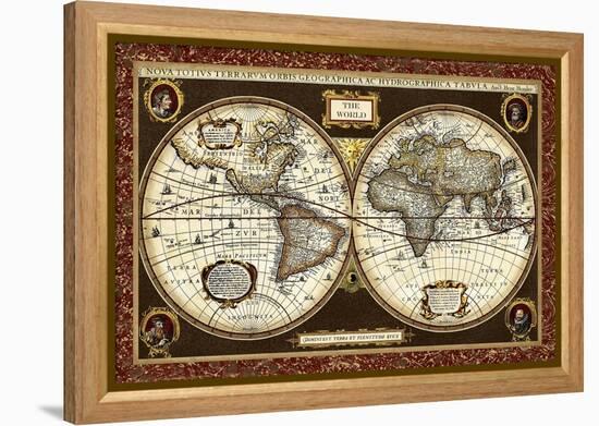 Decorative World Map-Vision Studio-Framed Stretched Canvas