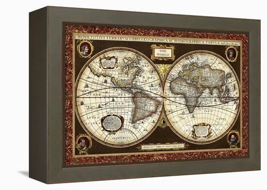 Decorative World Map-Vision Studio-Framed Stretched Canvas