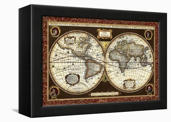 Decorative World Map-Vision Studio-Framed Stretched Canvas