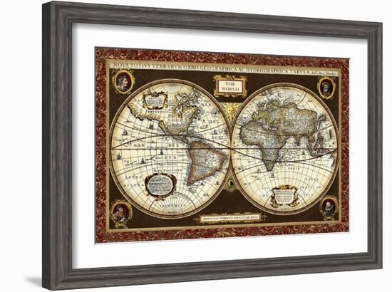 Decorative World Map-Vision Studio-Framed Art Print