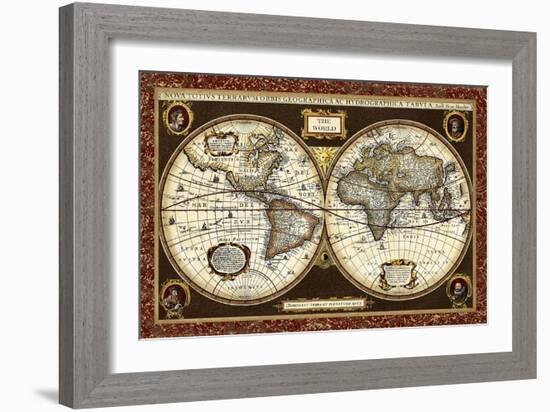 Decorative World Map-Vision Studio-Framed Art Print