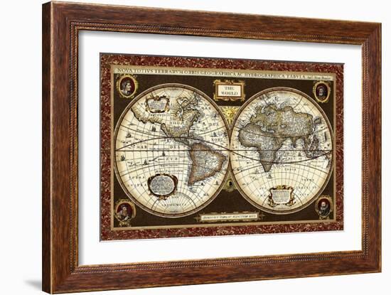 Decorative World Map-Vision Studio-Framed Art Print