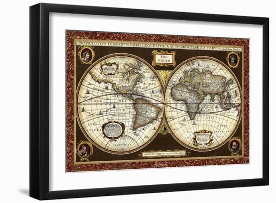 Decorative World Map-Vision Studio-Framed Art Print