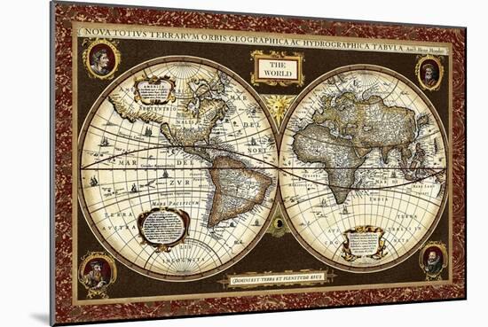 Decorative World Map-Vision Studio-Mounted Art Print