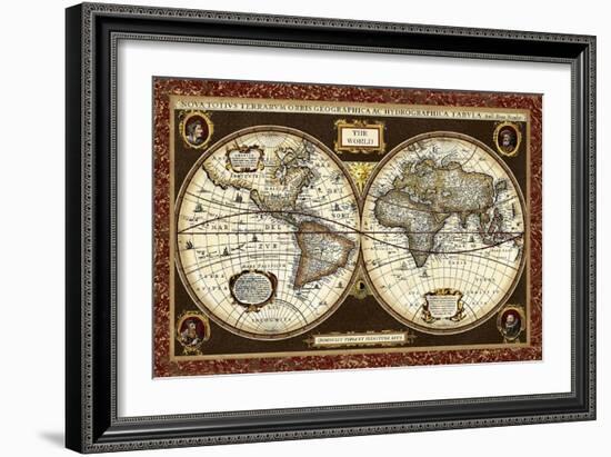 Decorative World Map-Vision Studio-Framed Art Print