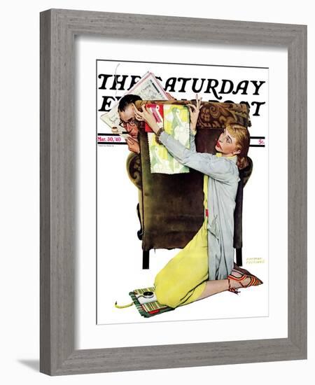 "Decorator" Saturday Evening Post Cover, March 30,1940-Norman Rockwell-Framed Giclee Print