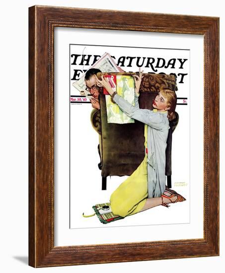 "Decorator" Saturday Evening Post Cover, March 30,1940-Norman Rockwell-Framed Giclee Print