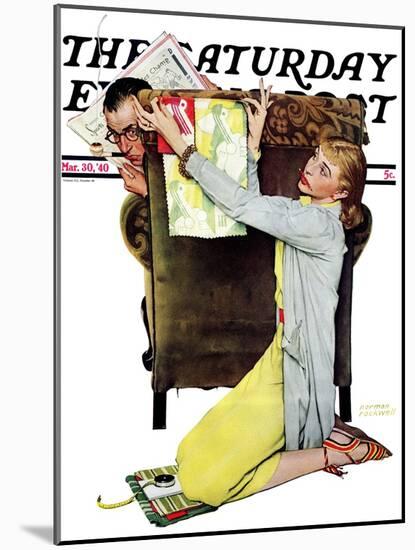 "Decorator" Saturday Evening Post Cover, March 30,1940-Norman Rockwell-Mounted Giclee Print