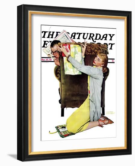 "Decorator" Saturday Evening Post Cover, March 30,1940-Norman Rockwell-Framed Giclee Print