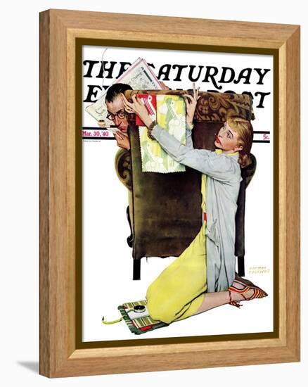 "Decorator" Saturday Evening Post Cover, March 30,1940-Norman Rockwell-Framed Premier Image Canvas