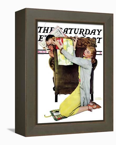 "Decorator" Saturday Evening Post Cover, March 30,1940-Norman Rockwell-Framed Premier Image Canvas