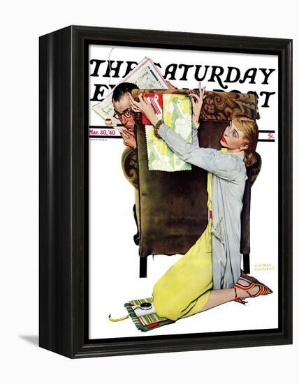 "Decorator" Saturday Evening Post Cover, March 30,1940-Norman Rockwell-Framed Premier Image Canvas