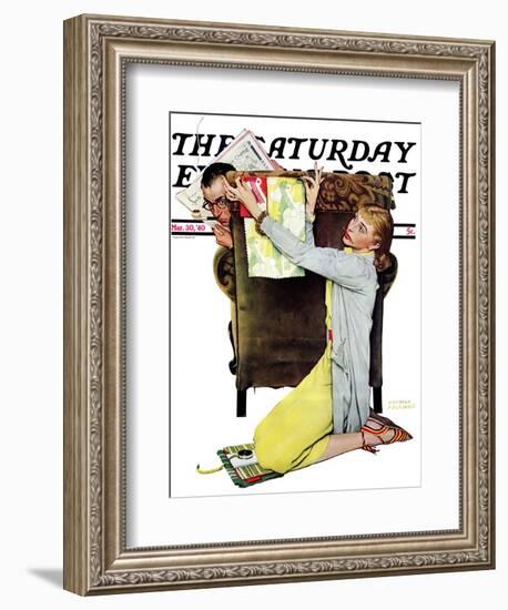 "Decorator" Saturday Evening Post Cover, March 30,1940-Norman Rockwell-Framed Giclee Print