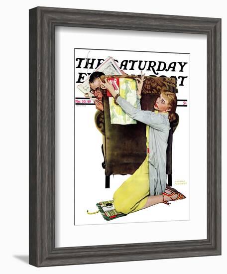 "Decorator" Saturday Evening Post Cover, March 30,1940-Norman Rockwell-Framed Giclee Print
