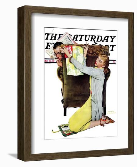 "Decorator" Saturday Evening Post Cover, March 30,1940-Norman Rockwell-Framed Giclee Print