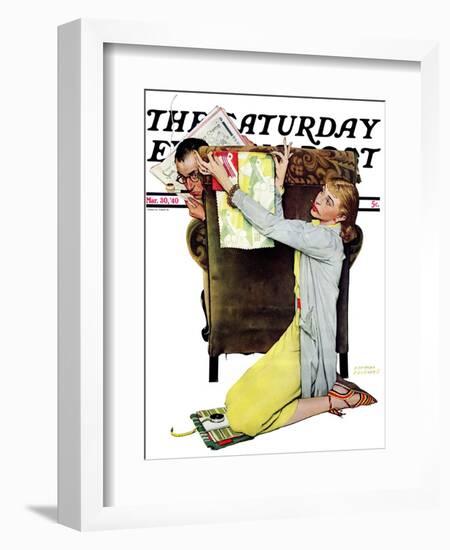 "Decorator" Saturday Evening Post Cover, March 30,1940-Norman Rockwell-Framed Giclee Print