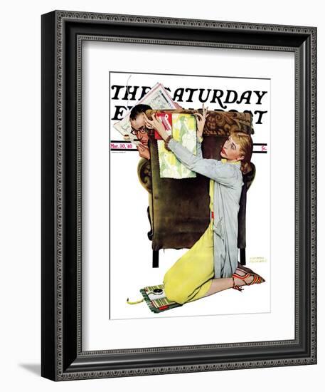 "Decorator" Saturday Evening Post Cover, March 30,1940-Norman Rockwell-Framed Giclee Print