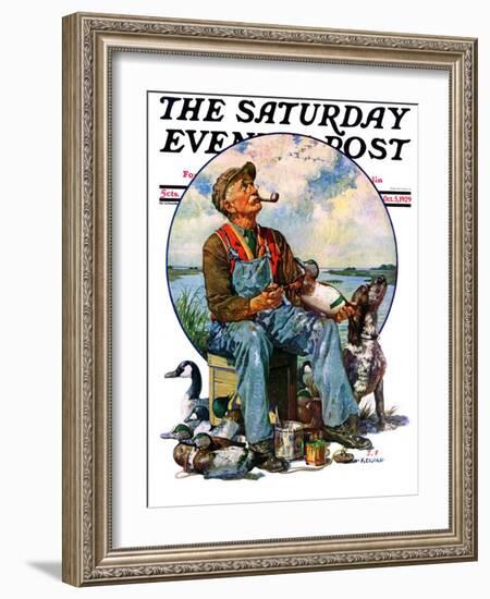 "Decoys," Saturday Evening Post Cover, October 5, 1929-J.F. Kernan-Framed Giclee Print