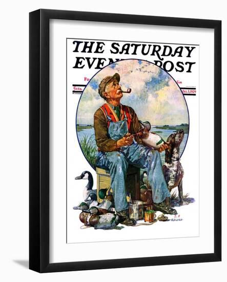 "Decoys," Saturday Evening Post Cover, October 5, 1929-J.F. Kernan-Framed Giclee Print