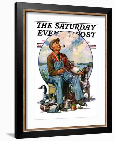 "Decoys," Saturday Evening Post Cover, October 5, 1929-J.F. Kernan-Framed Giclee Print