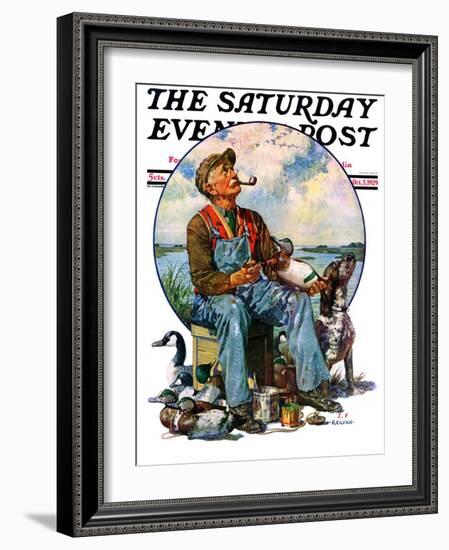 "Decoys," Saturday Evening Post Cover, October 5, 1929-J.F. Kernan-Framed Giclee Print