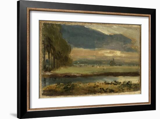 Dedham Church from Flatford, C.1810 (Oil on Canvas)-John Constable-Framed Giclee Print