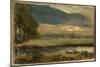 Dedham Church from Flatford, C.1810 (Oil on Canvas)-John Constable-Mounted Giclee Print