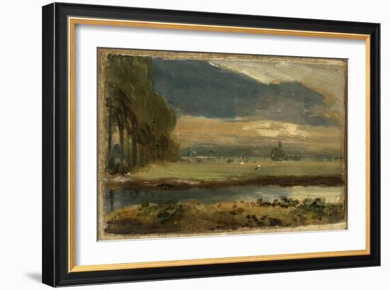 Dedham Church from Flatford, C.1810 (Oil on Canvas)-John Constable-Framed Giclee Print