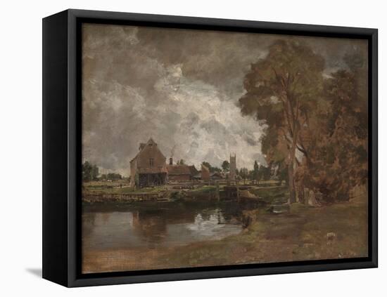 Dedham Lock and Mill-John Constable-Framed Premier Image Canvas