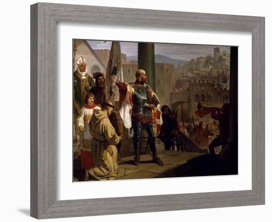 Dedication of Trieste to Austria, Detail-Cesare Dell'acqua-Framed Giclee Print