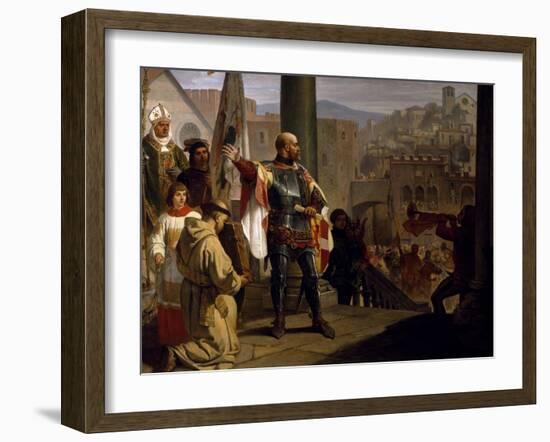 Dedication of Trieste to Austria, Detail-Cesare Dell'acqua-Framed Giclee Print